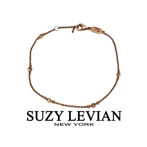 Suzy Levian 0.15 ctw Diamond Bracelet 14k Rose Gold - Picture 1 of 5